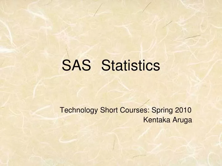 sas statistics