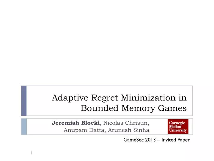 adaptive regret minimization in bounded memory games