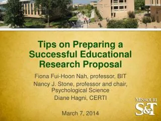 Tips on Preparing a Successful Educational Research Proposal