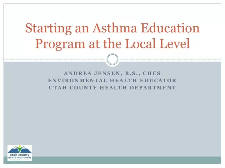 starting an asthma education program at the local level