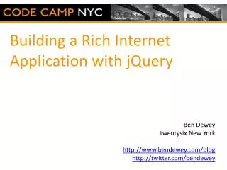 Building a Rich Internet Application with jQuery