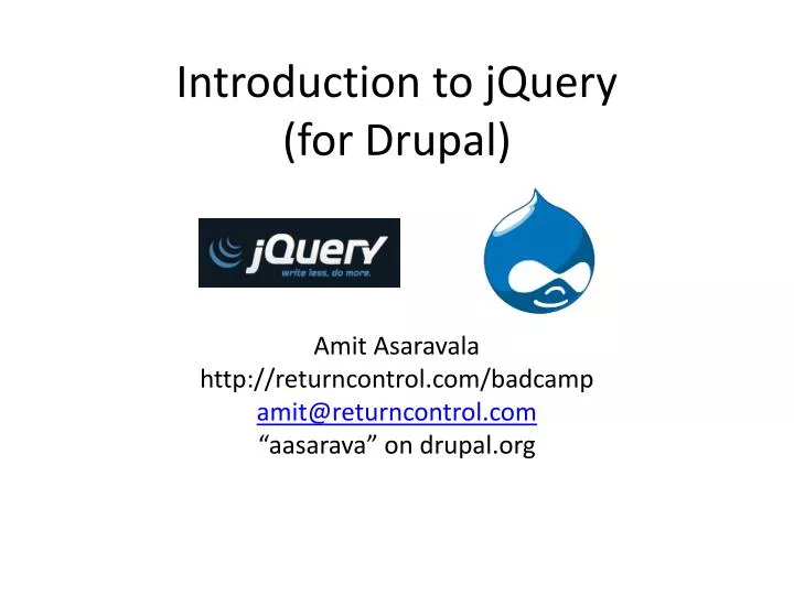 introduction to jquery for drupal