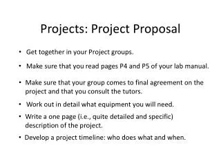 Projects: Project Proposal