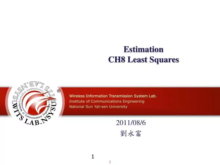 estimation ch8 least squares