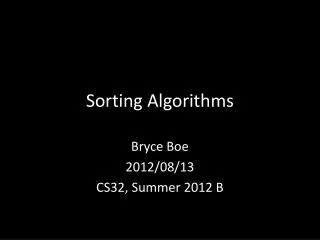 Sorting Algorithms