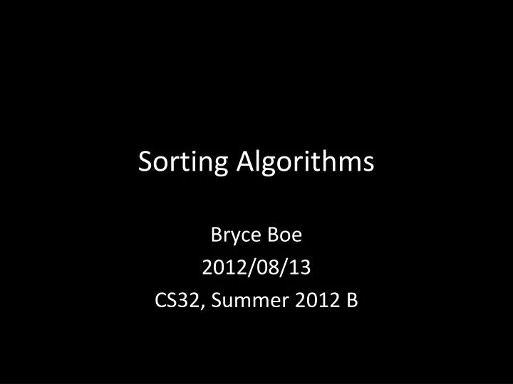 sorting algorithms