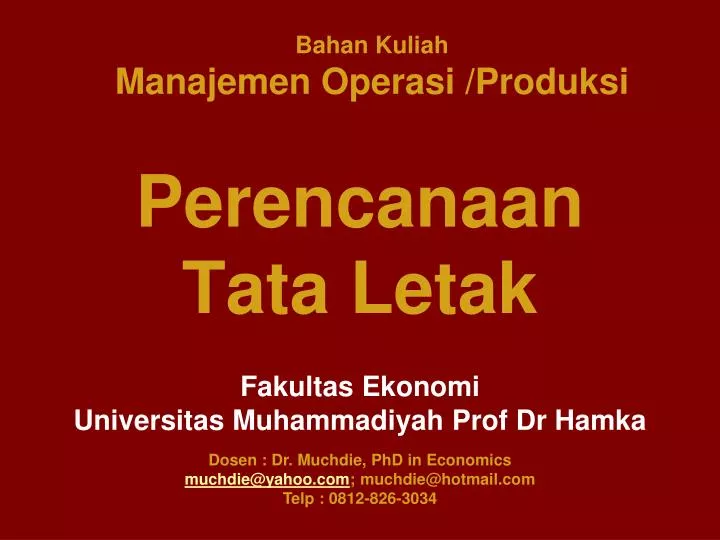 bahan kuliah manajemen operasi produksi