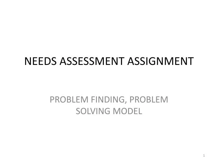 needs assessment assignment
