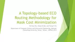 A Topology-based ECO Routing Methodology for Mask Cost Minimization