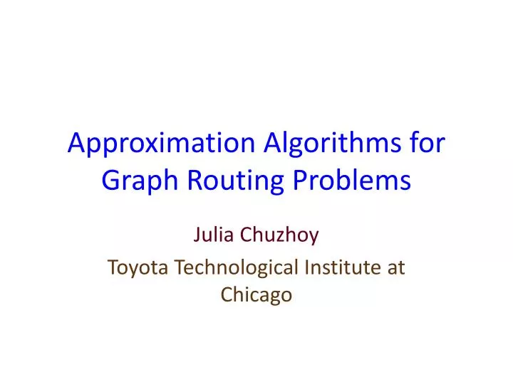 approximation algorithms for graph routing problems