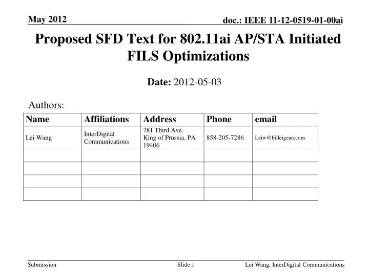 proposed sfd text for 802 11ai ap sta initiated fils optimizations