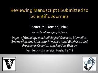 Reviewing Manuscripts Submitted to Scientific Journals