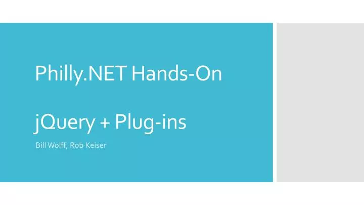 philly net hands on jquery plug ins