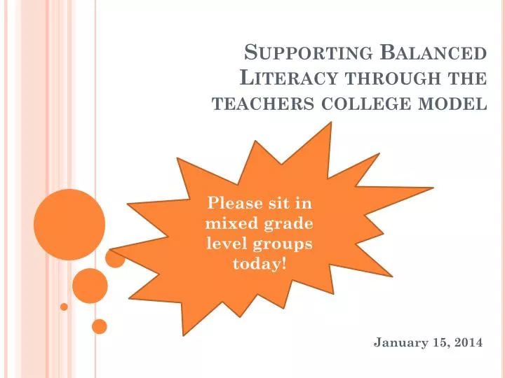 supporting balanced literacy through the teachers college model