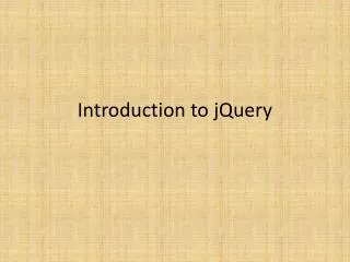 Introduction to jQuery