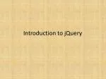 Introduction to jQuery