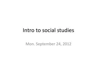 intro to social studies