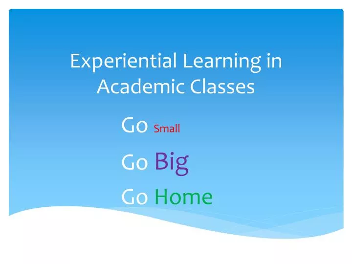 experiential learning in academic classes