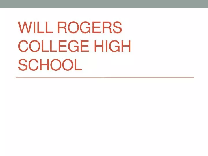 will rogers college high school