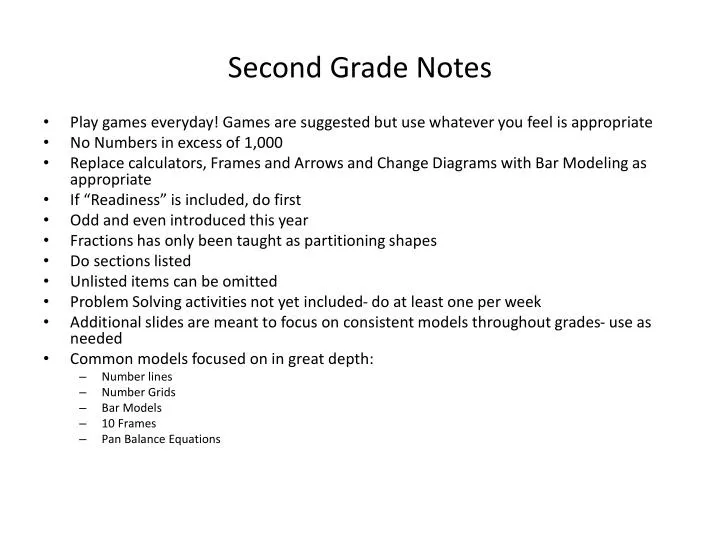 second grade notes