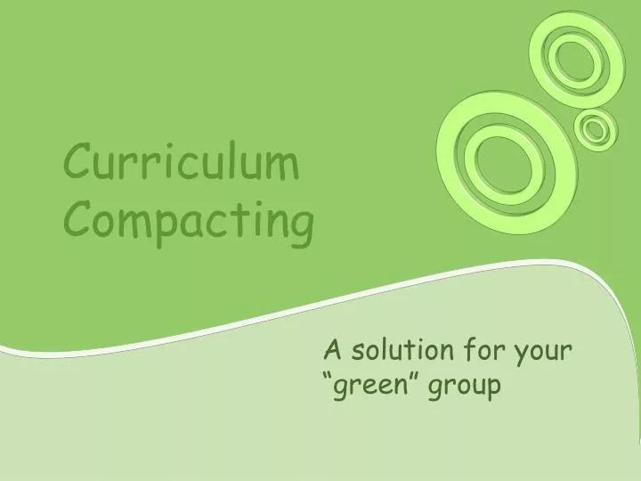 curriculum compacting