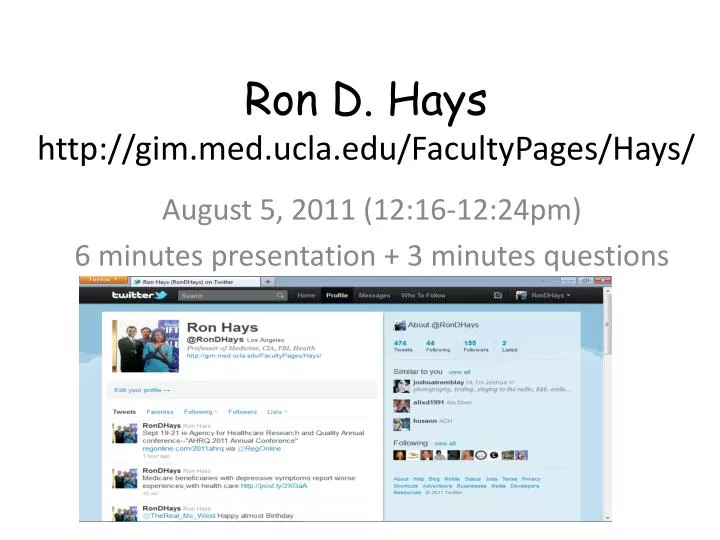 ron d hays http gim med ucla edu facultypages hays
