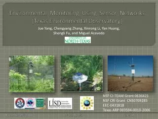Environmental Monitoring Using Sensor Networks (Texas Environmental Observatory)