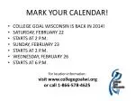 MARK YOUR CALENDAR! - slide 1