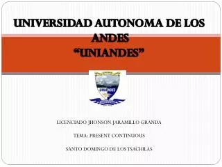 UNIVERSIDAD AUTONOMA DE LOS ANDES “UNIANDES”