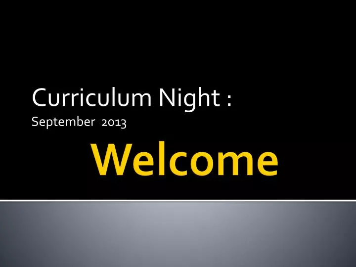 curriculum night september 2013