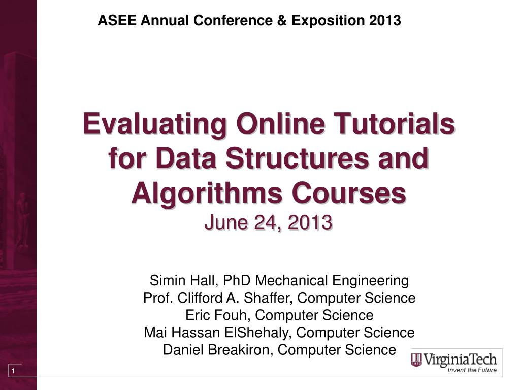 PPT - Evaluating Online Tutorials for Data Structures and Algorithms ...