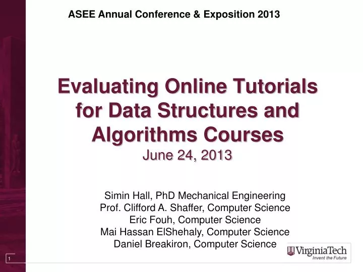 evaluating online tutorials for data structures and algorithms courses june 24 2013