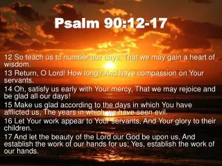 Psalm 90:12-17
