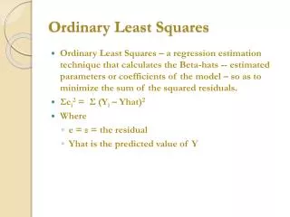 Ordinary Least Squares