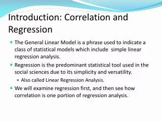 Introduction: Correlation and Regression