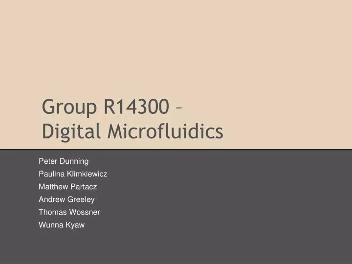group r14300 digital microfluidics