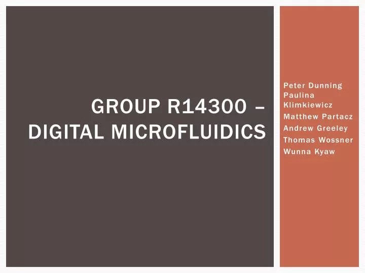 group r14300 digital microfluidics