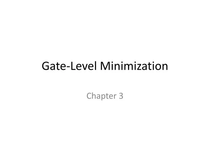 gate level minimization