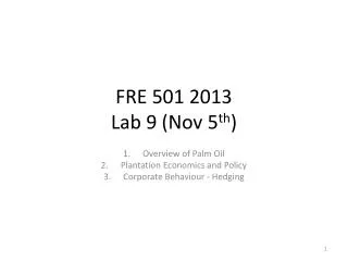 FRE 501 2013 Lab 9 (Nov 5 th )