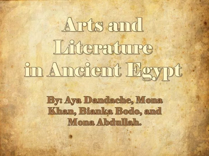 arts and literature in ancient egypt