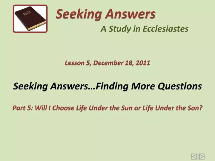 seeking answers finding more questions
