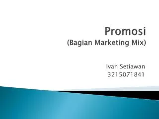 promosi bagian marketing mix