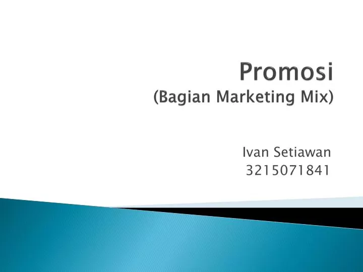promosi bagian marketing mix