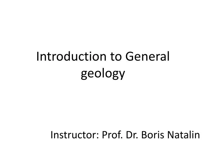 introduction to general geology