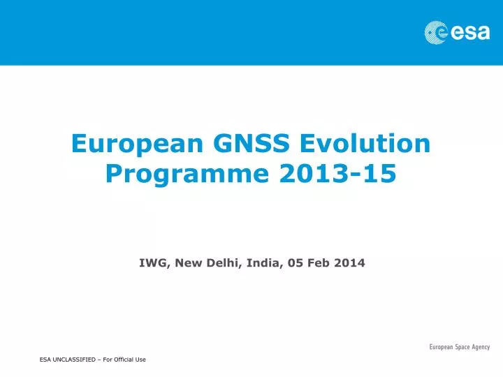 european gnss evolution programme 2013 15