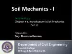 Soil Mechanics - I - slide 1