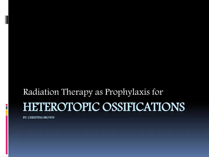 radiation therapy as prophylaxis for