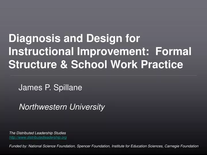 diagnosis and design for instructional improvement formal s tructure school work practice