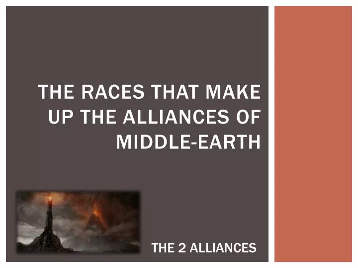 the races that make up the alliances of middle earth