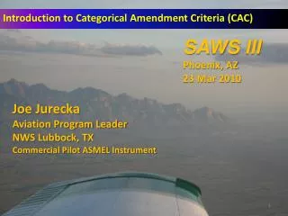 Introduction to Categorical Amendment Criteria (CAC)